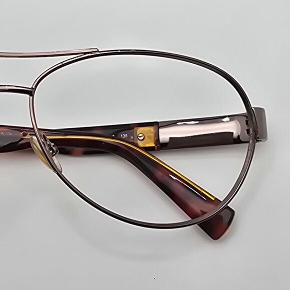 Jimmy Choo Baba Shiny Bronze Tortoise Aviator Sunglasses Frame w Case Italy 59mm
